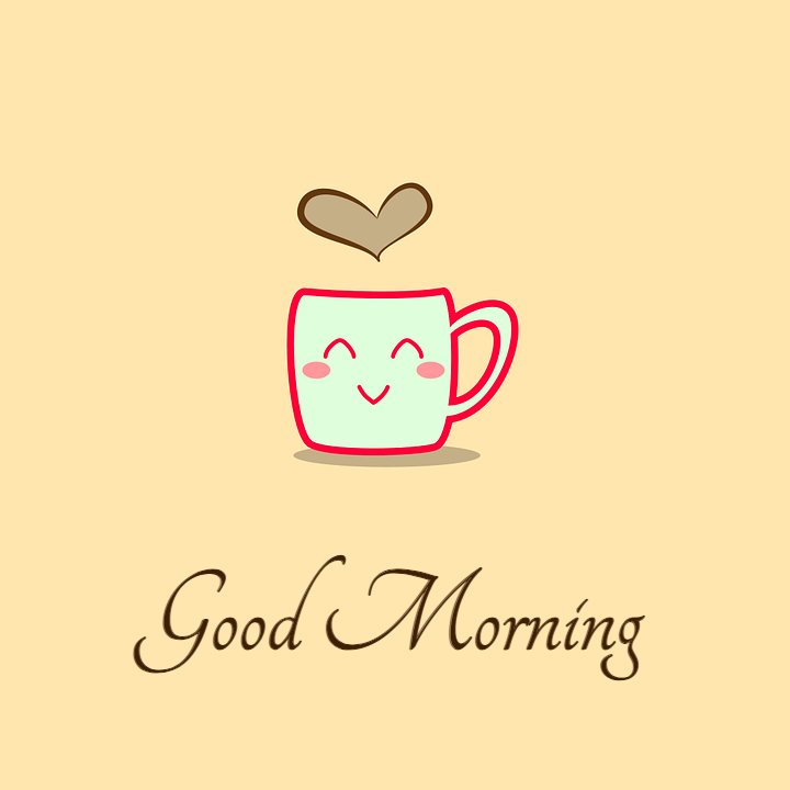 Good Morning Winter Images 9 A cute smiling coffee mug with heart shaped steam and good morning words
